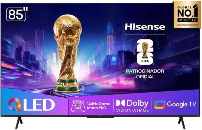 Hisense QLED 4K 85" - Dolby Vision, Dolby Gaming, Alexa e Google