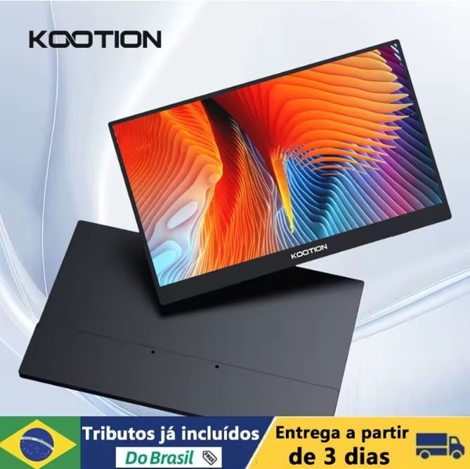 Monitor portátil Kootion 15,6 polegadas com alto-falantes duplos