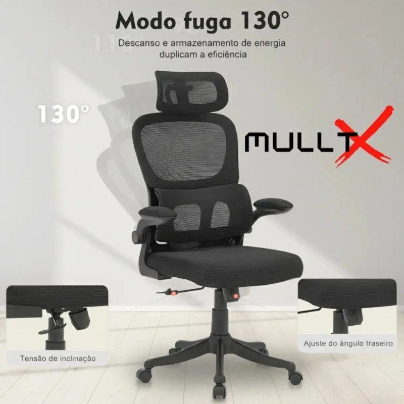 Cadeira Escritório Ergonômica B500 Marca Mulltx