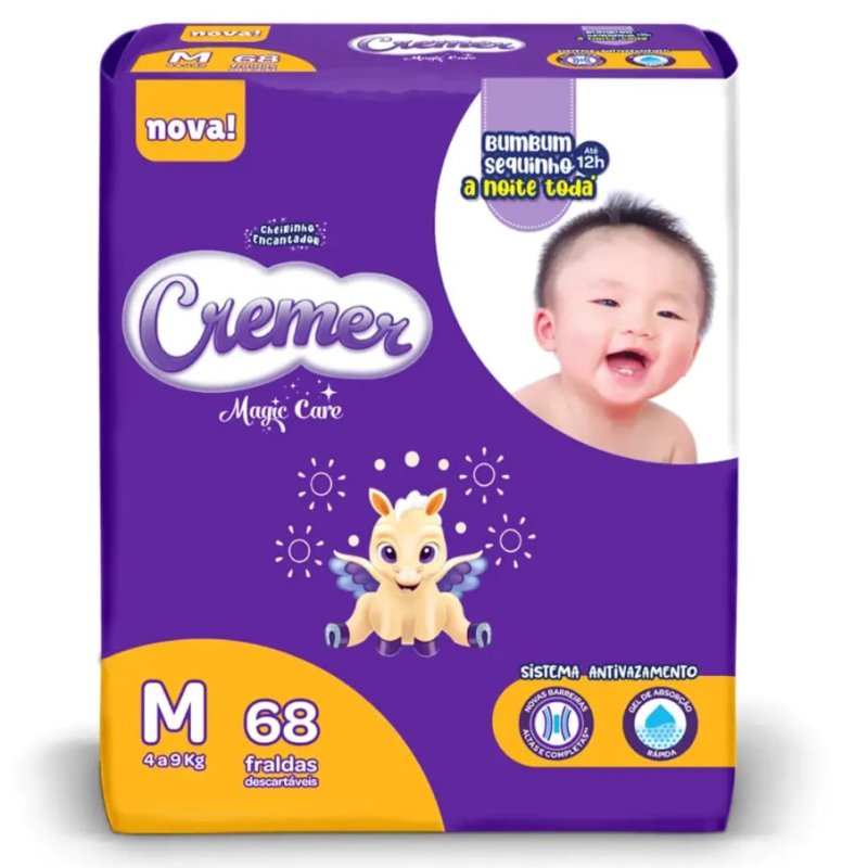 Fraldas Cremer M 68 Unidades