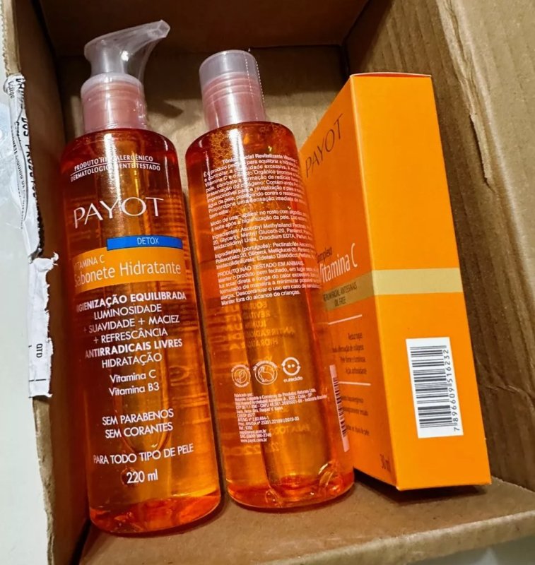 Kit Limpeza Tonificação e Tratamento Facial Vitamina C Payot