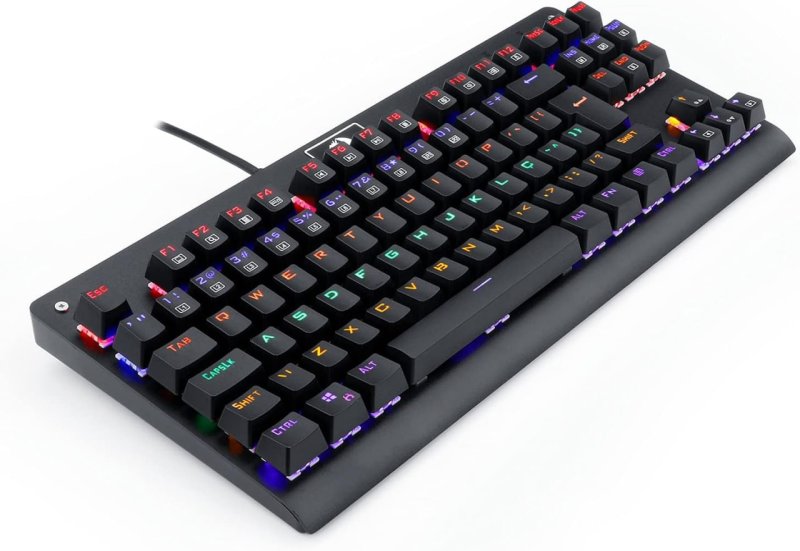Teclado Mecânico Redragon Dark Avenger Preto Iluminação Rainbow Switch Azul
