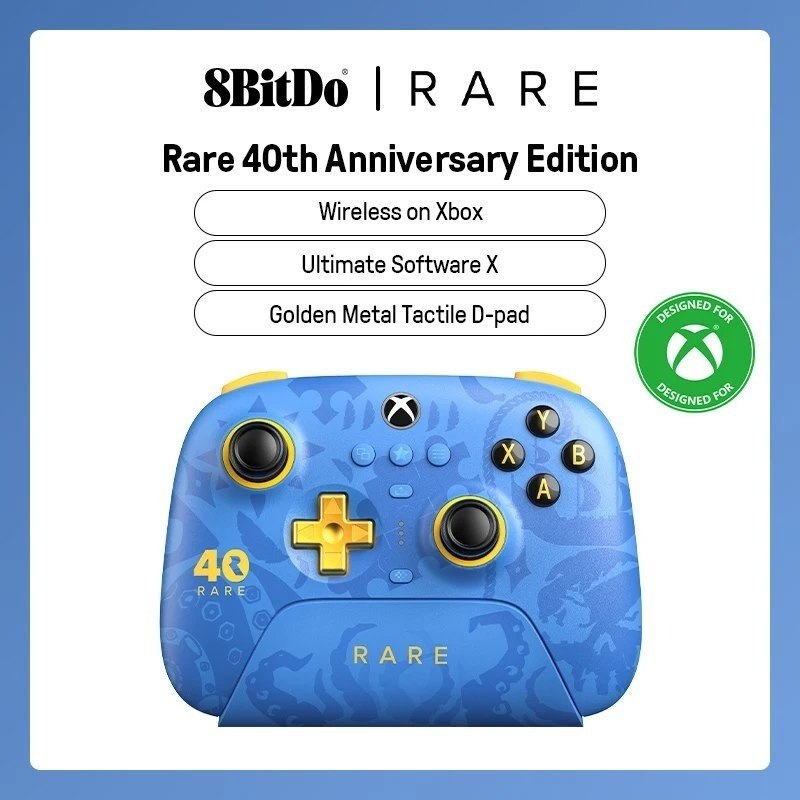 Controle para Xbox SEM FIO 8BitDo - Controlador 8BitDo Ultimate-3-Mode - Edição rara de 40o aniversário