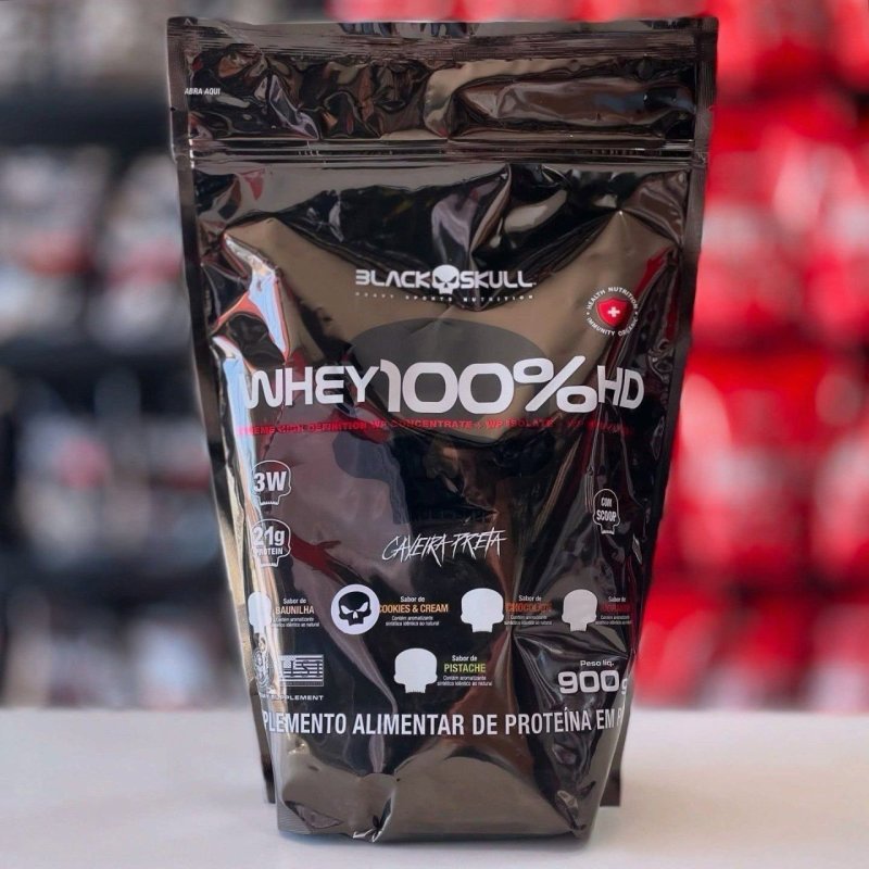 Whey 100% HD Refil Black Skull 900g