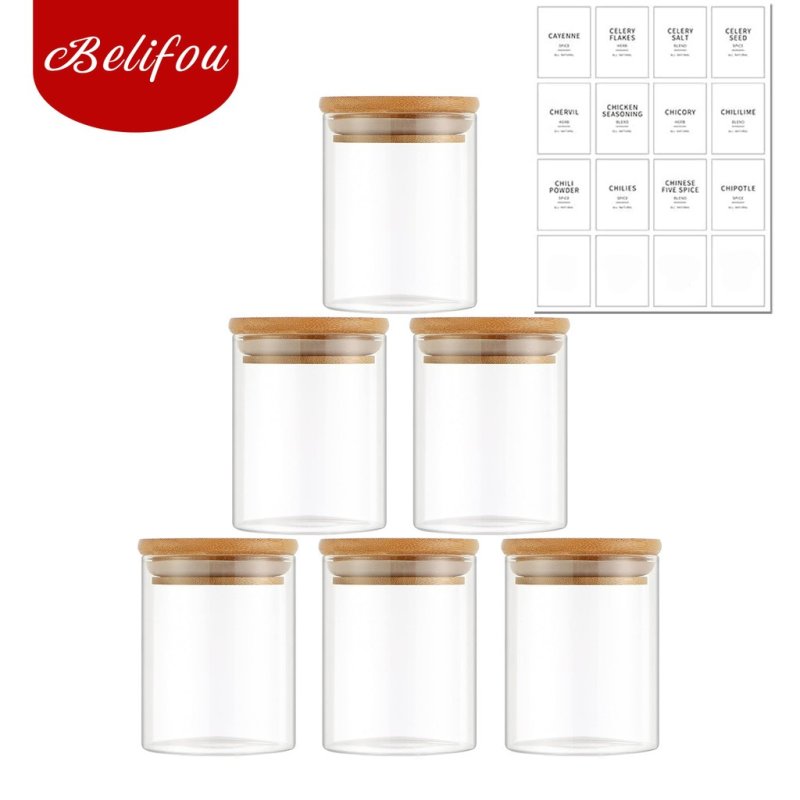 Belifou Kit 6 Potes Para Alimentos