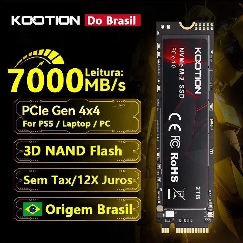 SSD Nvme Kootion X16 Plus 2TB 7000mb/s Gen4