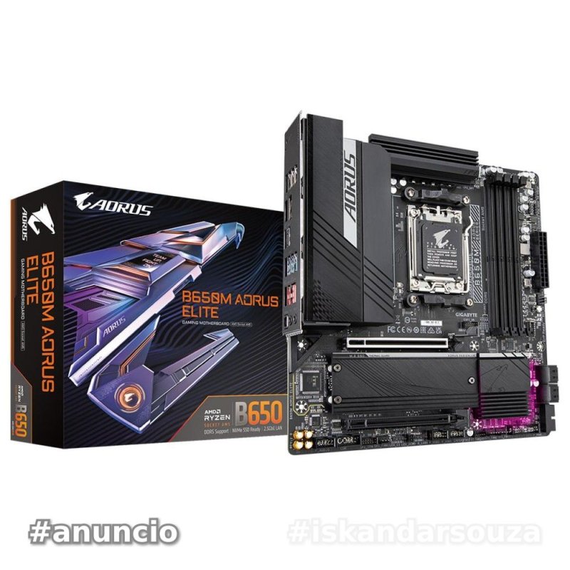 Placa Mãe Gigabyte B650M Aorus Elite, AMD AM5, mATX, DDR5