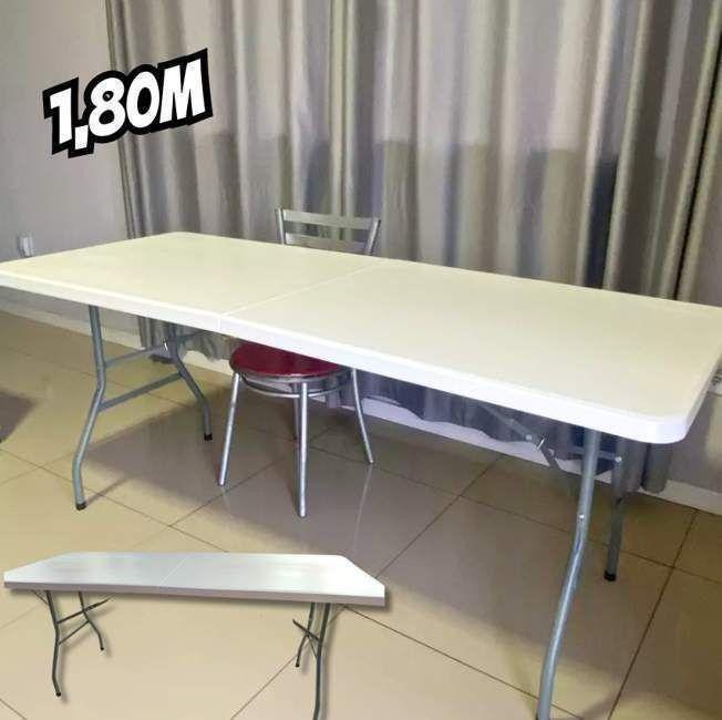 Mesa Dobrável Vira Maleta Com Alça Portátil 1.80m Para Camping Luvinco