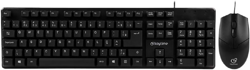Kit Mouse e Teclado Keytime Minimal Preto USB2.0 KYT00015