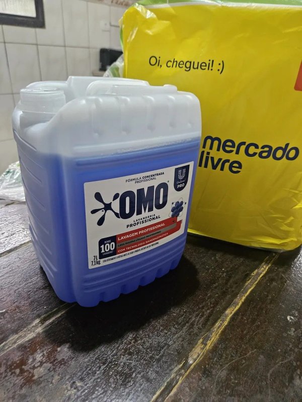 Lava Roupas Líquido Omo Lavanderia Profissional Lavagem 7 L + Frete Grátis