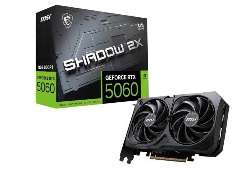 Placa de Video MSI RTX 5060 Shadow 2X OC, 8GB, GDDR7
