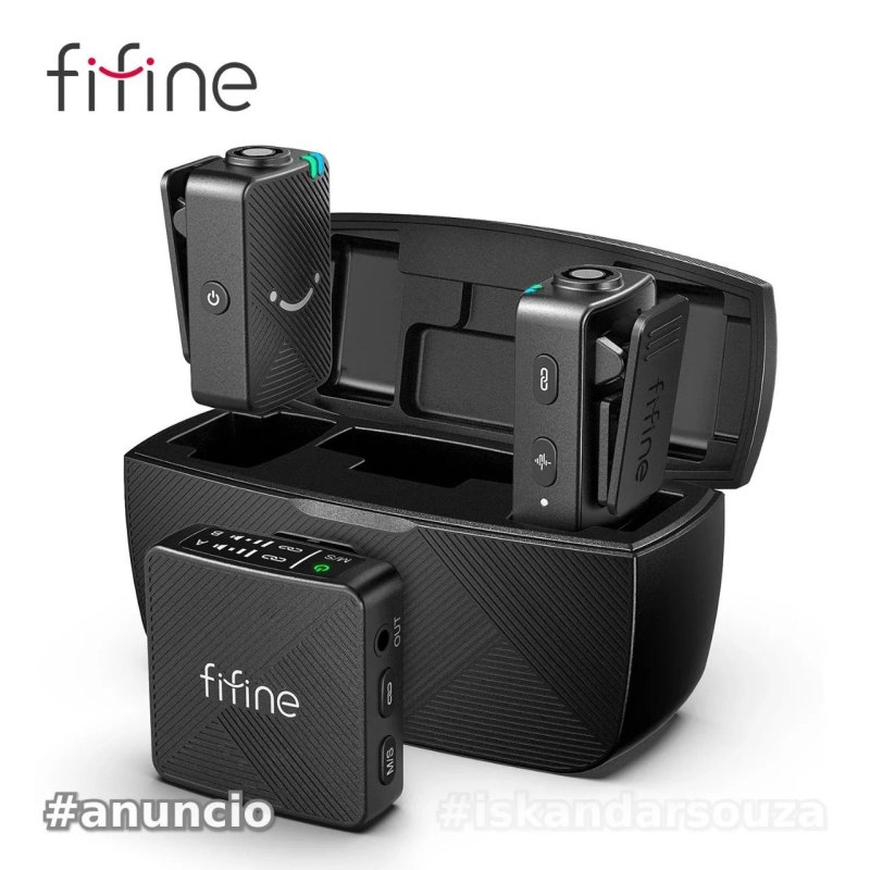 Microfone de lapela sem fio FIFINE M9 iPhone/Android/câmera/laptop