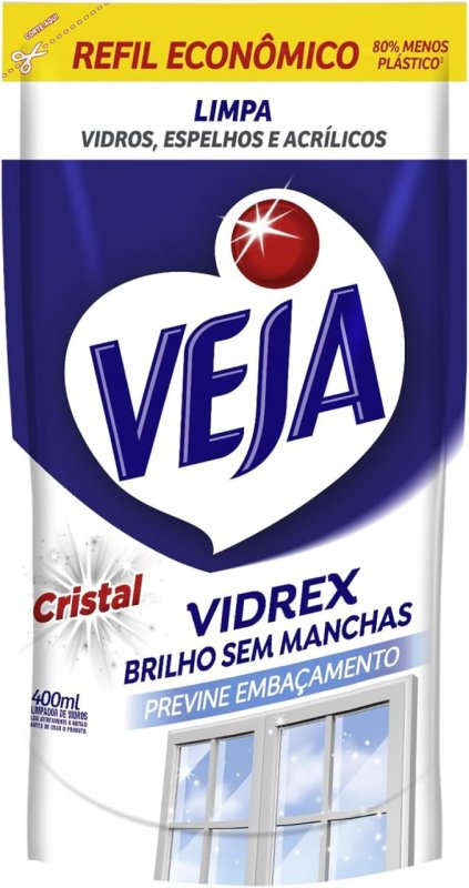 Limpa Vidros Vidrex Cristal Refil 400ml
