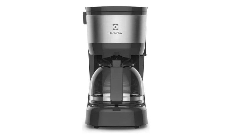 Cafeteira Elétrica Electrolux Jarra Vidro, Acabamento Inox Filtro Permanente Removível Sistema Corta Pingos Capacidade 15 Xícaras 600ml Ecm10 Preto 127v
