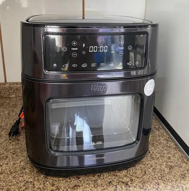 Fritadeira Elétrica Wap Air Fryer Oven Digital Black Inox 12 Litros