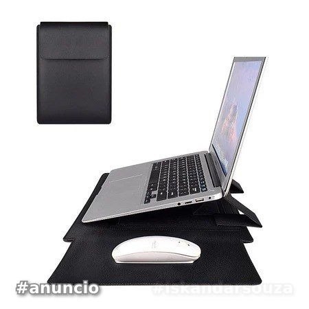 Capa Para Notebook Stand Macia De Couro PU Macbook Air Pro 13,3 e 15-16,2 Polegadas Bolsa