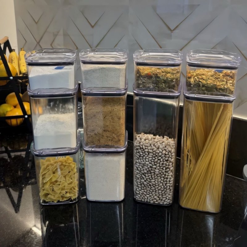Kit com 10 Organizadores Pote Hermético Empilhável