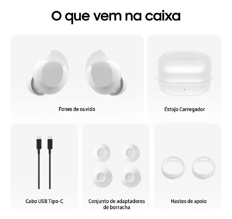 Fones De Ouvido Sem Fio Samsung Sm-r410 Buds Core Branco