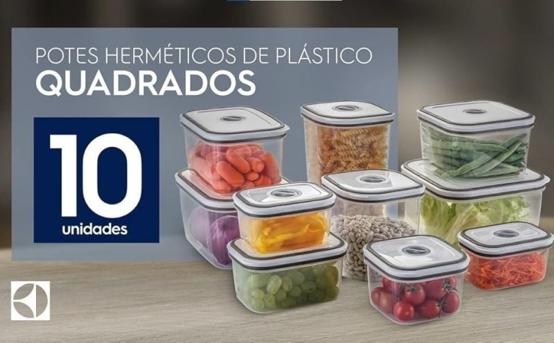 Conjunto de Potes 10 Peças em Polipropileno com Fechamento Hermético Electrolux