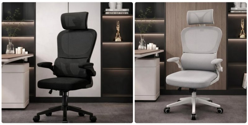 Cadeira Ergonômica Preta Giratória com Apoio Lombar e Braços Ajustáveis
