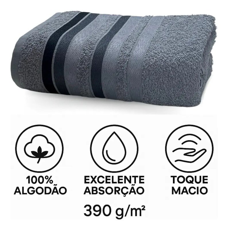 Jogo Toalhas Banho Grossas Macias Algodão 4pç Absorventes + Frete Grátis