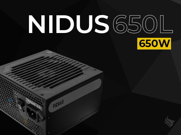 Fonte Pichau Nidus 650l, 650w, 80 Plus Bronze, Pfc Ativo Bk
