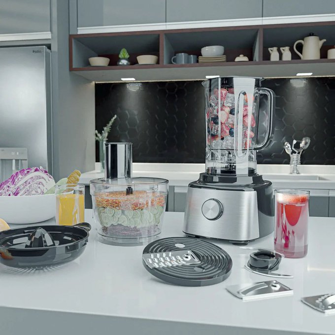 Multiprocessador Britânia 5 Em 1 Bmp2000 1300w Cor Prateado + Frete Grátis