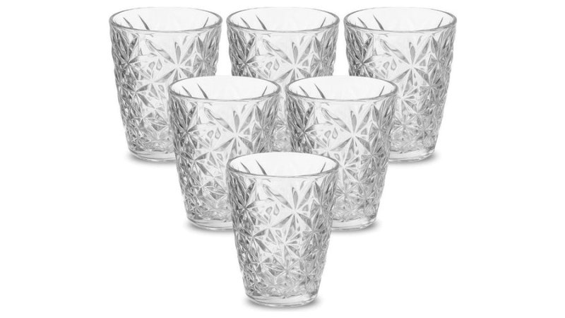 Jogo 6 Copos de Vidro Transparente 300ml Vidro Grosso Luxo