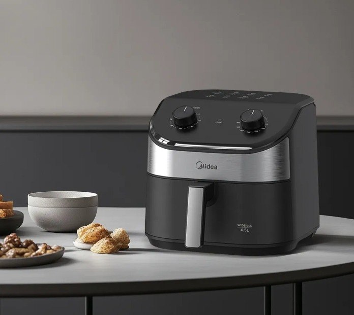 Fritadeira Air Fryer 4,5l Widemax Com Interior De Alumínio 1500w Midea