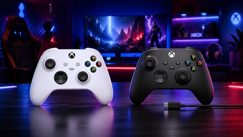 Controle Sem Fio Xbox Series Qas-00007 Robot (Preto ou Branco)