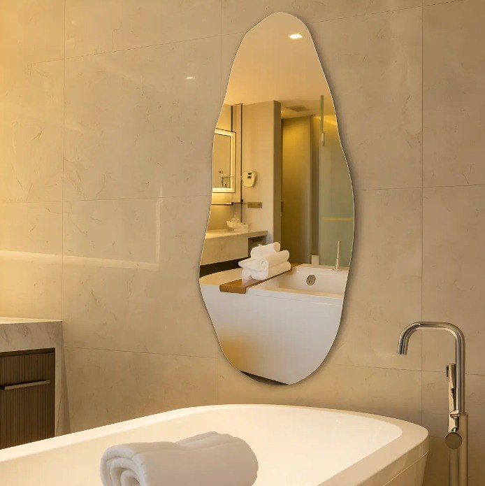 Espelho Orgânico 70cm Decoração Lapidado