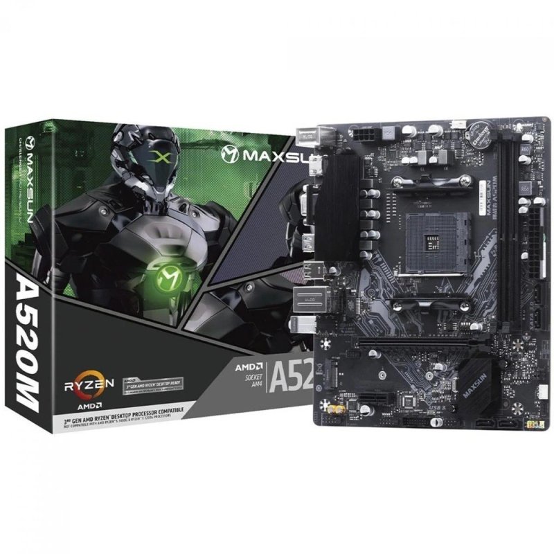 Placa Mãe Maxsun A520m MS-Challenger, Chipset A520, AMD Am4, mATX, DDR4