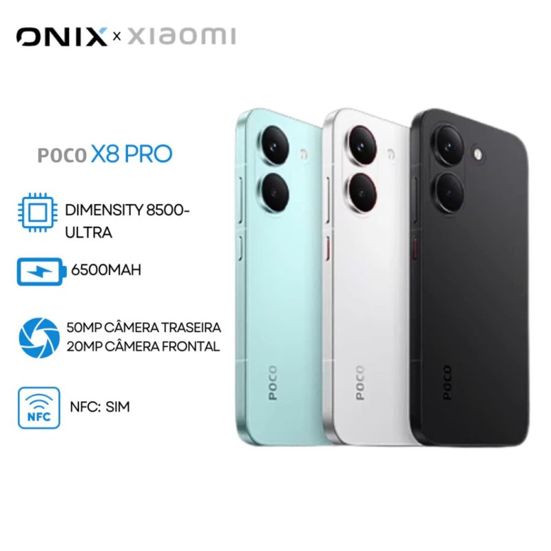 Celular Xiaomi POCO X8 Pro 5G 8/256GB 50MP 120Hz AMOLED 6500 mAh Original Novo Lacrado Global