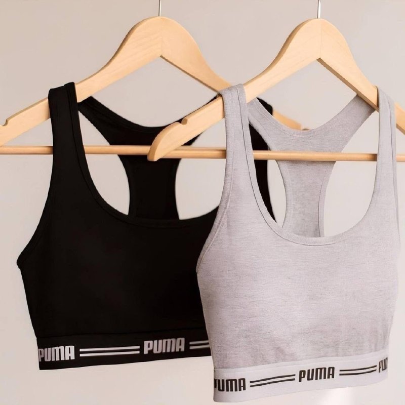 Top Puma Nadador Feminino Sem Bojo Algodão Fitness Academia