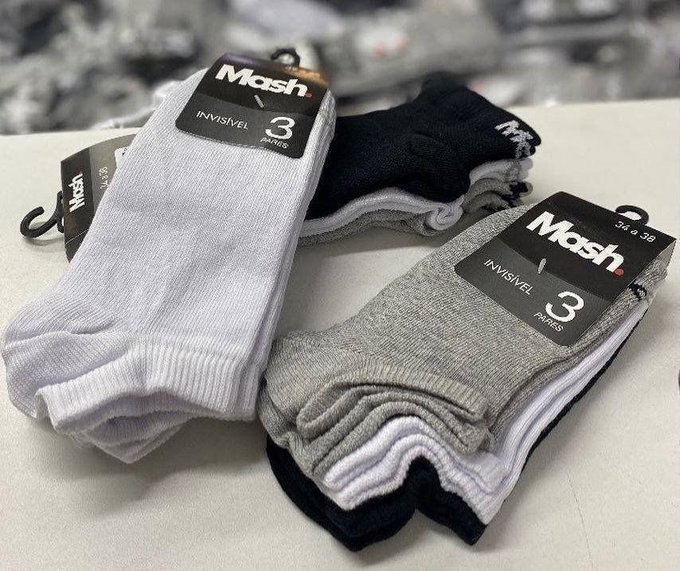 Kit 10 Pares Meia Invisível Soquete Algodão Confortável Mash + Frete Grátis