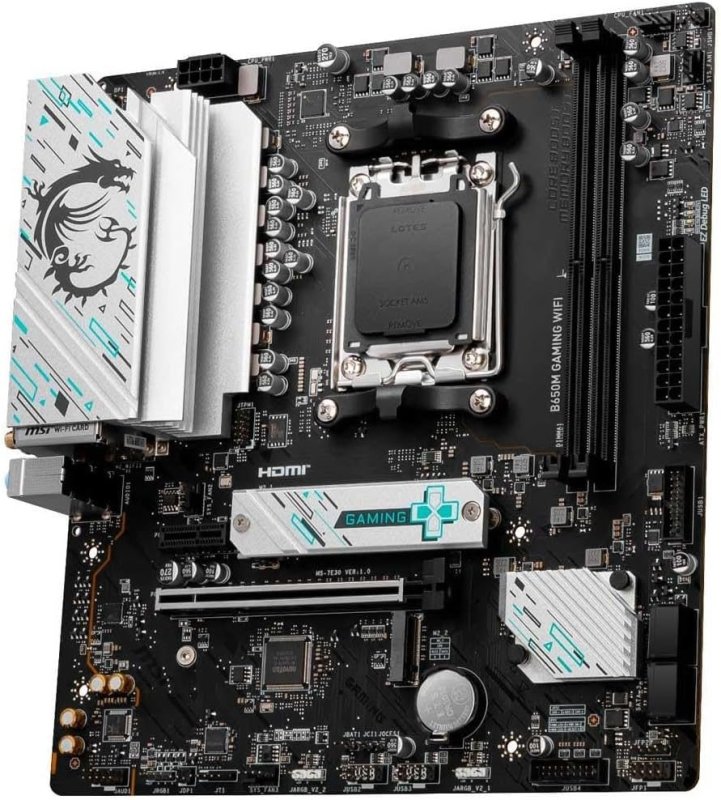 MSI Placa-mãe B650M GAMING WIFI, mATX - Suporta processadores AMD Ryzen série 7000