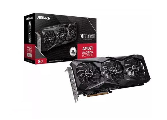 Placa de Vídeo AsRock AMD Radeon RX 7600 Challenger Pro OC, 8GB, GDDR6