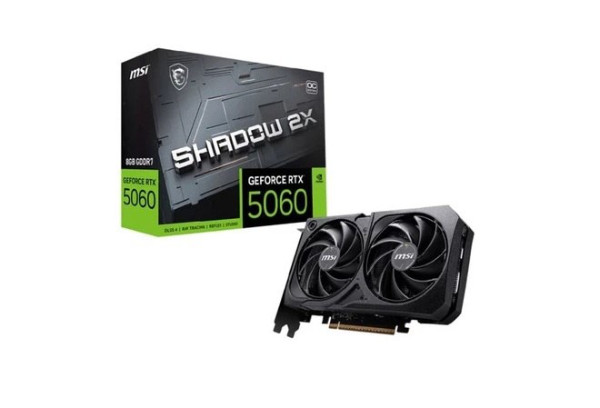 Placa de Vídeo NVIDIA GeForce MSI RTX5060 8GB GDDR7 128BITS SHADOW 2X OC