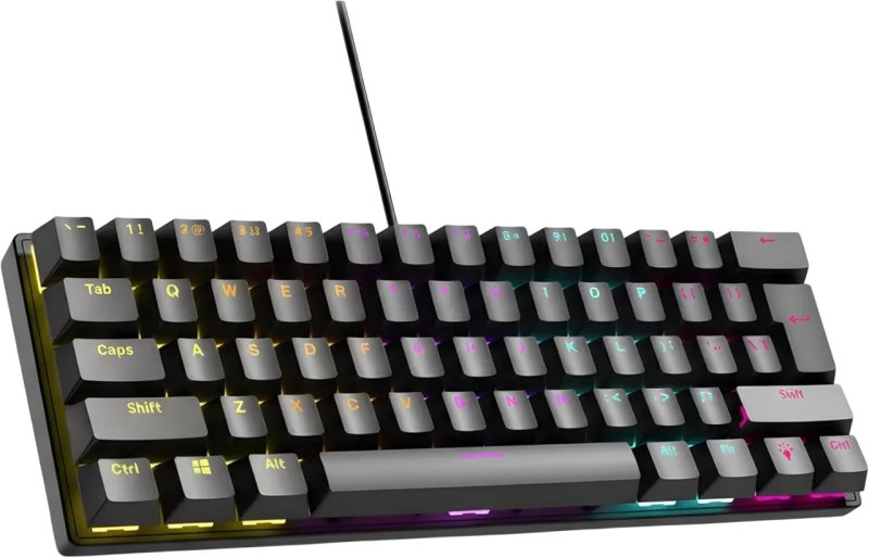 Teclado Mecânico Gamer 60% RGB, Switch Blue YH