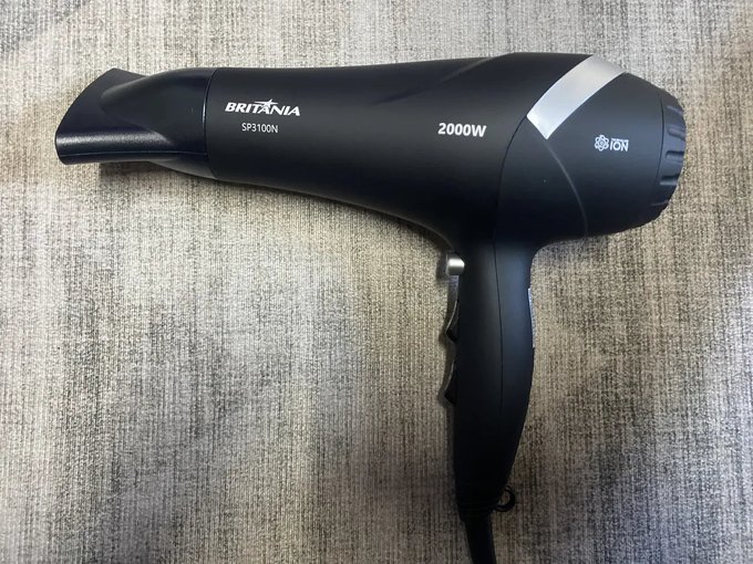 Secador de Cabelo Britânia 2 Temperaturas 2000W SP3100N 127V + Frete Grátis