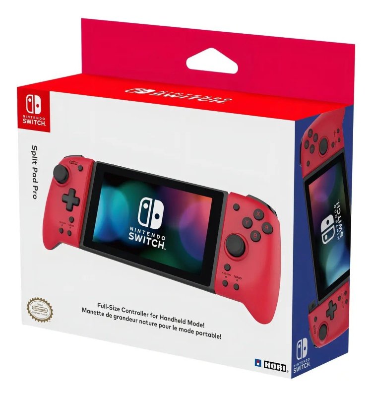 Controle Ergonômico Hori Nintendo Switch Split Pad Pro (Vermelho) Para Modo Portátil