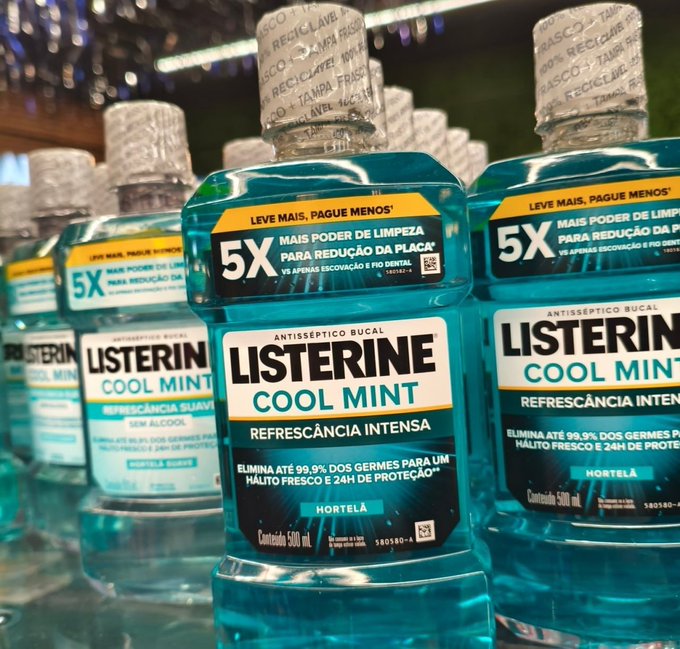 Listerine Enxaguante Bucal Cool Mint, 1L + Frete Grátis