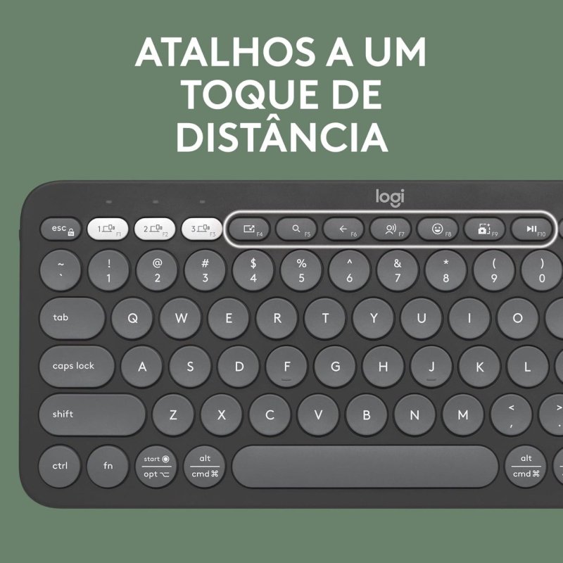 Teclado sem fio Logitech Pebble Keys 2 K380s com Conexão Bluetooth