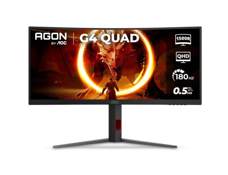 Monitor Gamer Curvo AOC AGON QUAD 34" WQHD 180Hz U34G4C
