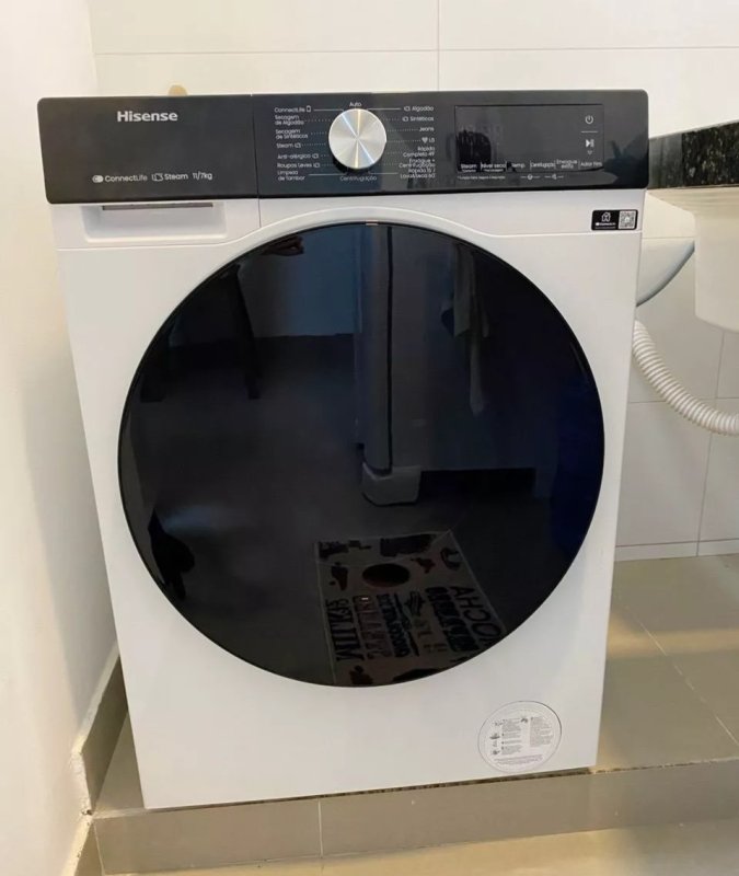 Lava e Seca 11kg Hisense 11 Programas, Steam, Wi-Fi