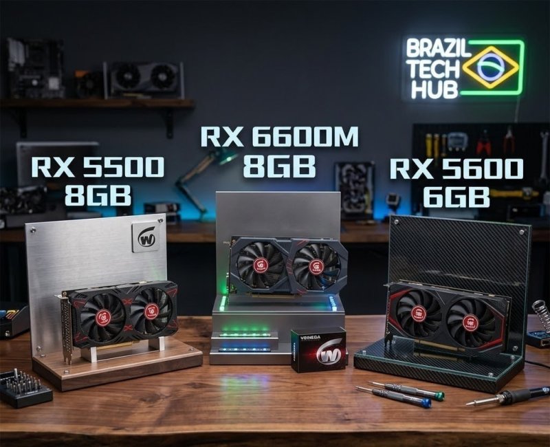 Placa de Vídeo Veineda - RX 5500 / RX 5600 / RX 6600M (Estoque no Brasil)