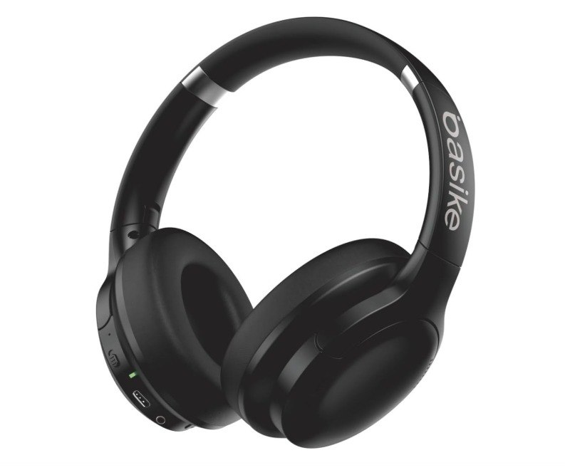 Basike Fone de Ouvido Bluetooth, ANC Cancelamento de Ruído Ativo Headphone Bluetooth 5.3+EDR, Som Surround 3D, Headset com Microfone, Certificação Hi-Pure Audio, 30 horas reprodução, Y6 (Preto) + Frete Grátis