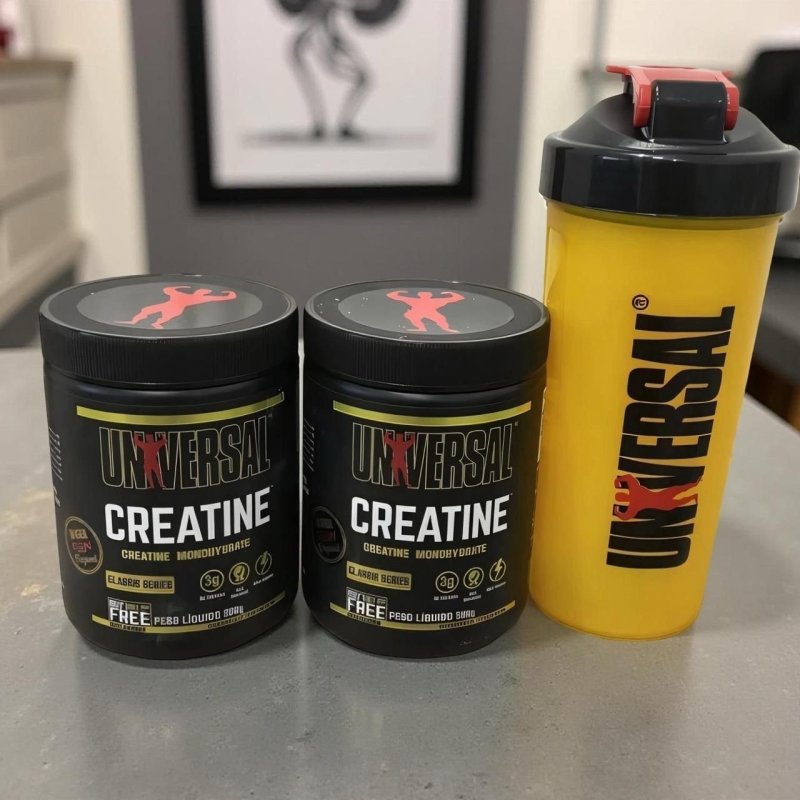 Kit com 2x Creatinas Universal Nutrition 200g + 1 Coqueteleira