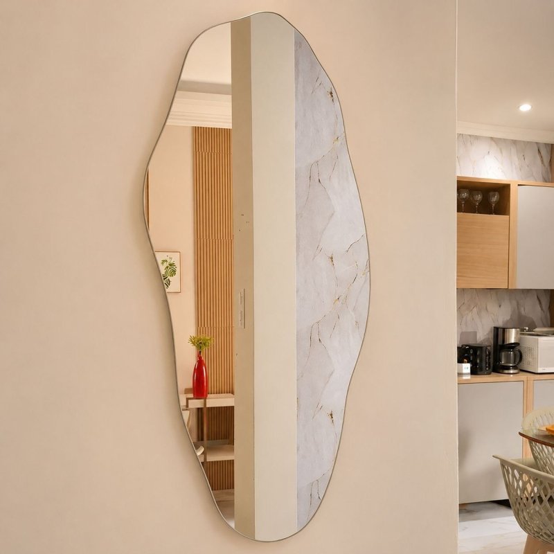 Espelho Orgânico Lapidado Design Moderno 70cm