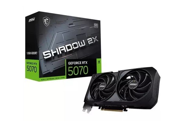 Placa de Vídeo MSI RTX 5070 Shadow 2X OC 12GB